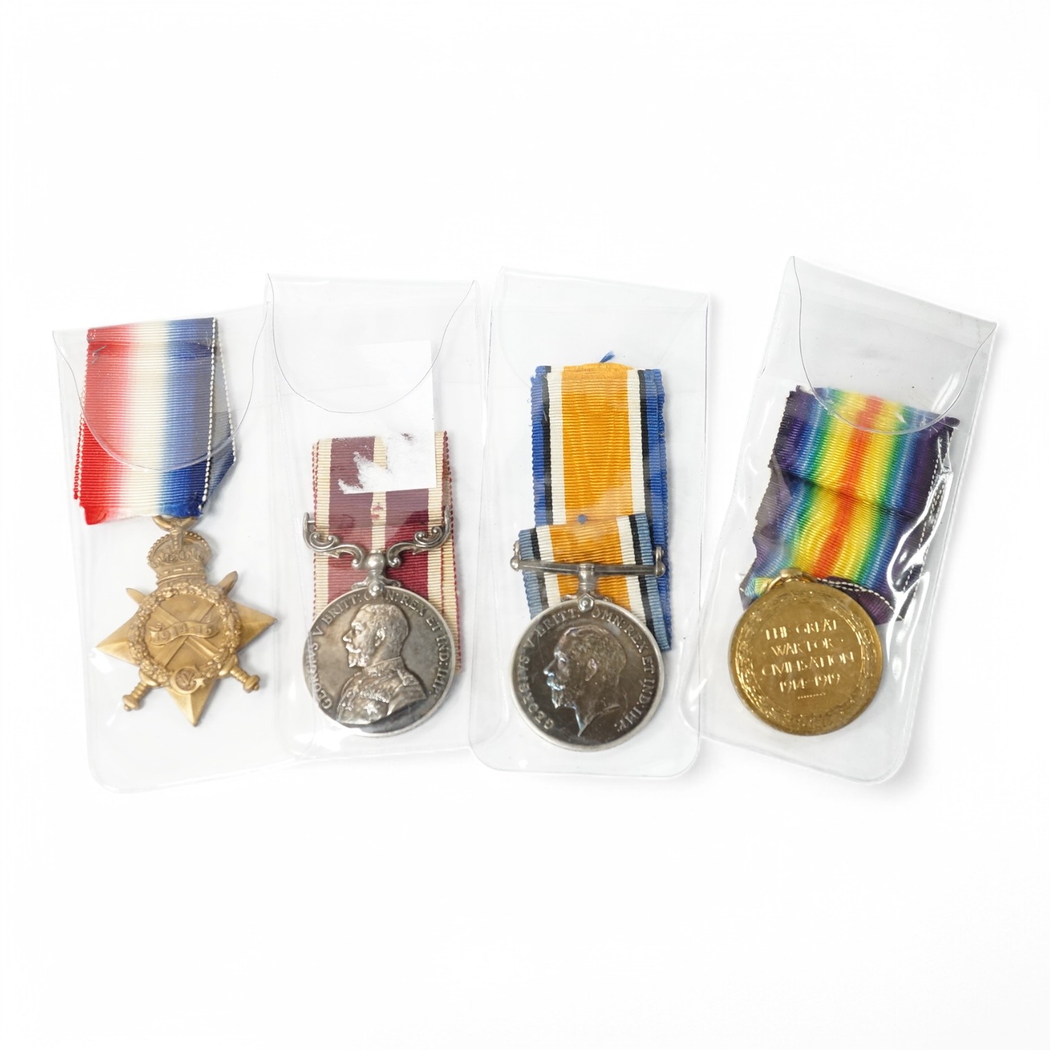 A George V Meritorious Service Medal (MSM), awarded to 37466 A. SJT: J. Ripley. R.E., together with his 1914-15 Star, British War Medal and Victory Medal. Condition - fair to good.